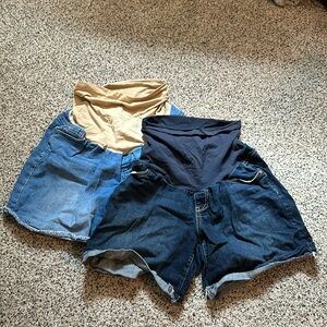 Indigo Blue Maternity Shorts Large